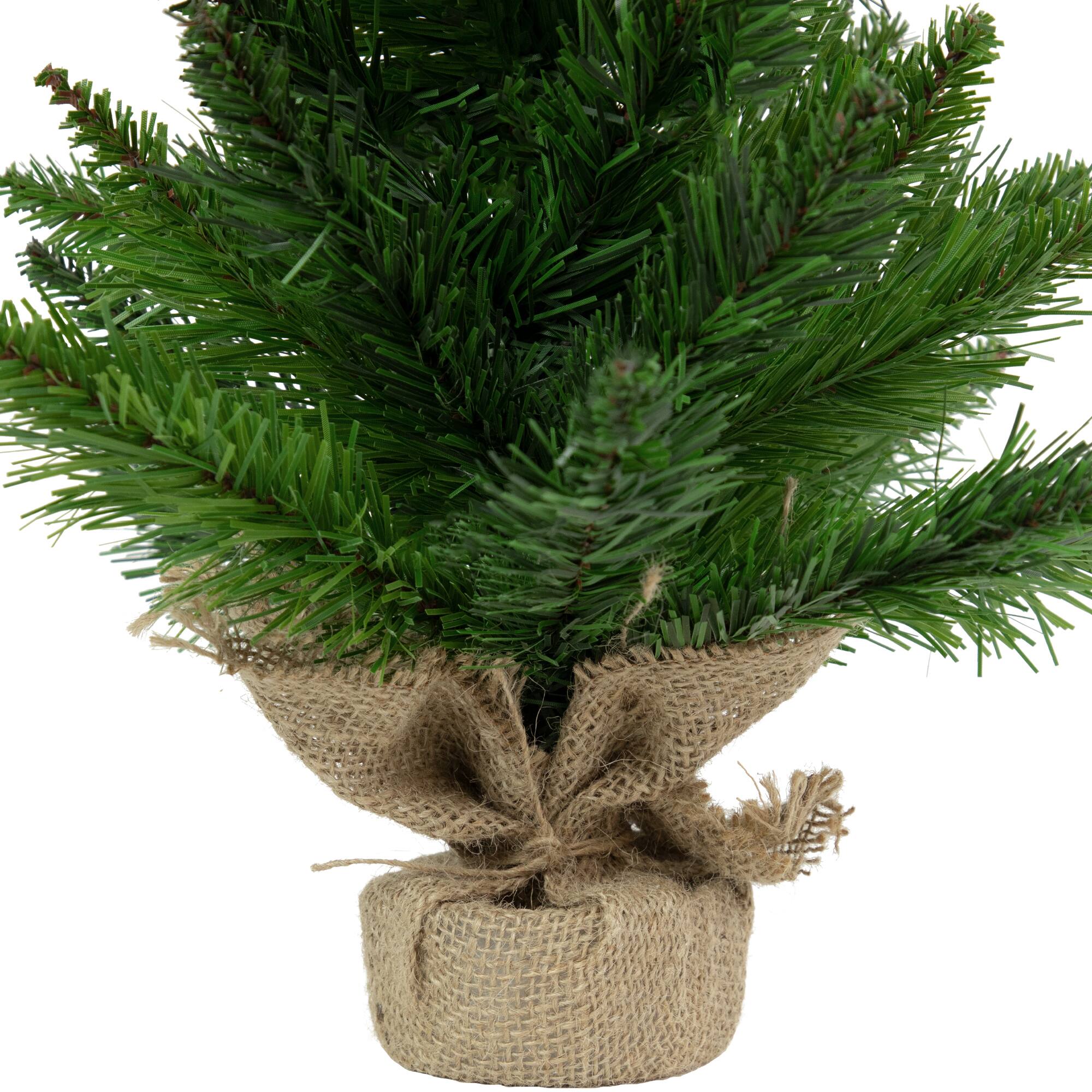 24" Unlit Mini Balsam Pine Artificial Christmas Tree in Burlap Base